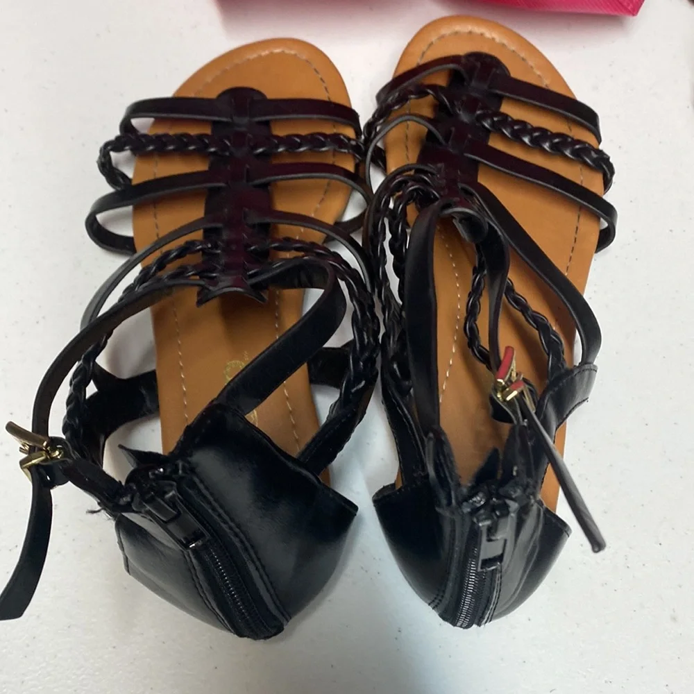 Black gladiator zip up sandal - Picture 5 of 7